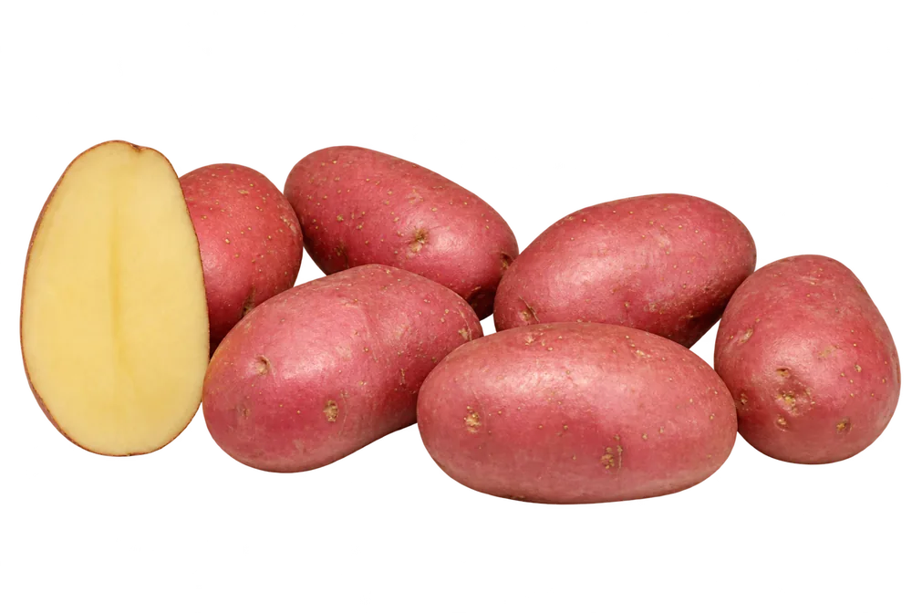 Asterix potatoes with a cut half
